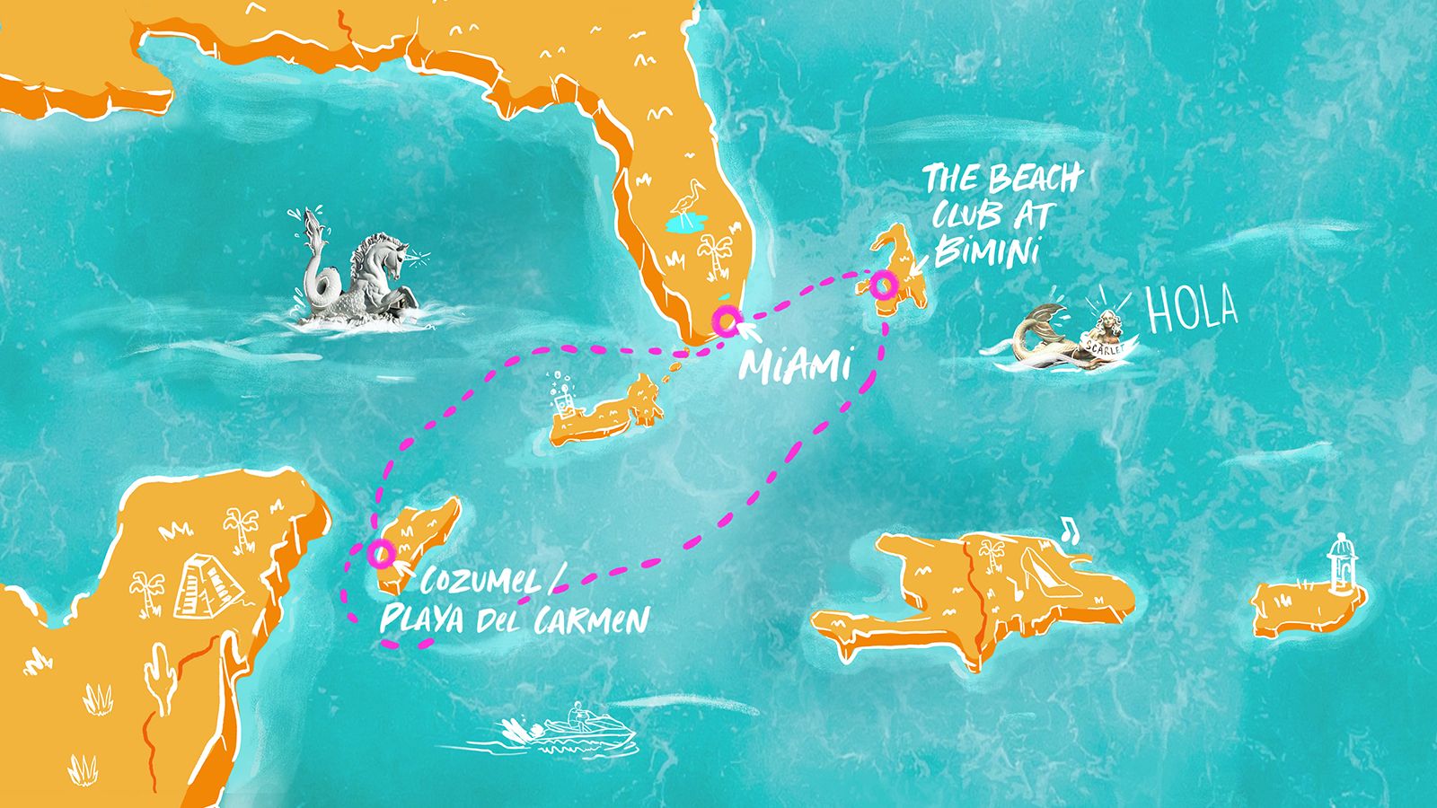 Riviera Maya Itinerary Map